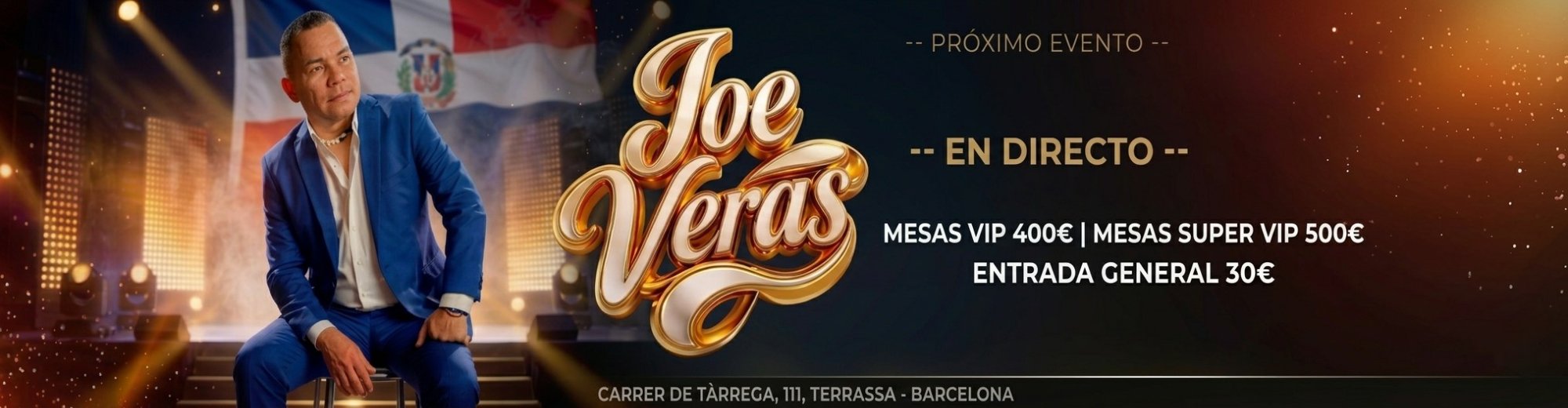 Joe Veras en Directo – Dom. 29 Mar – Chicago Latino Terrassa
